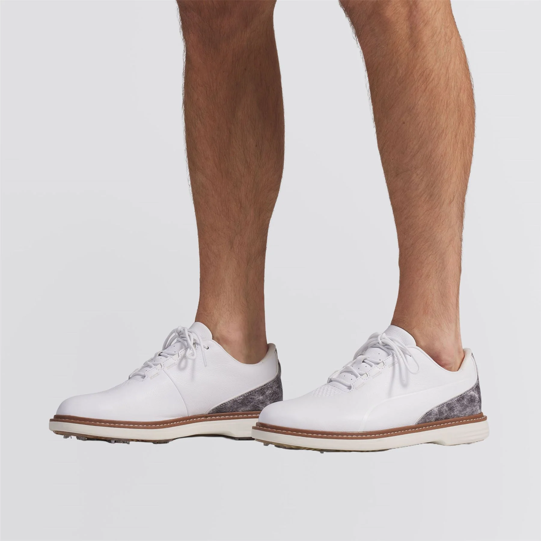 Avant Tour Spiked Golf Shoes Puma White/Brown Mushroom - Image 6