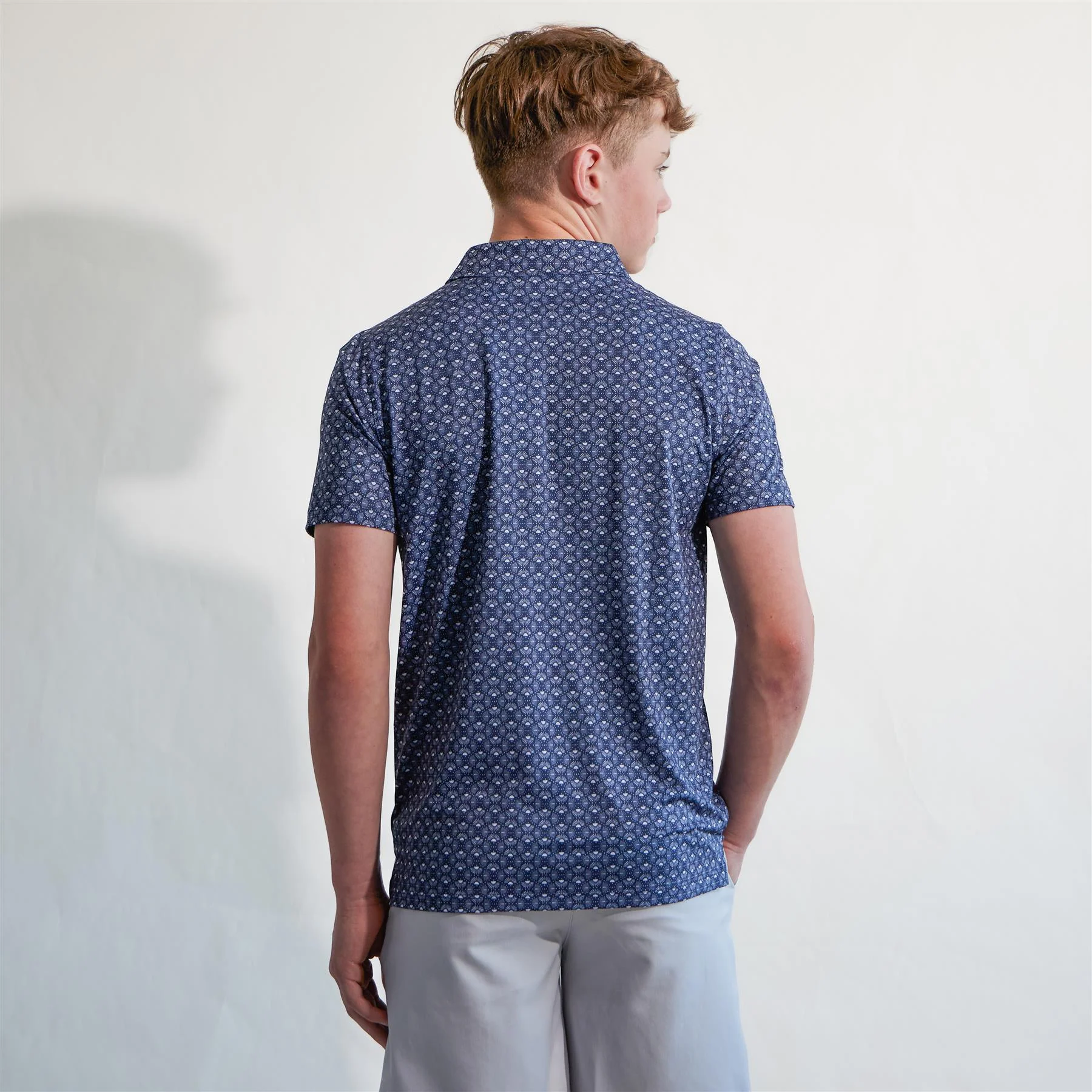 Boys Mattr Scallop Polo Shirt Deep Navy/White Gloe - Image 3