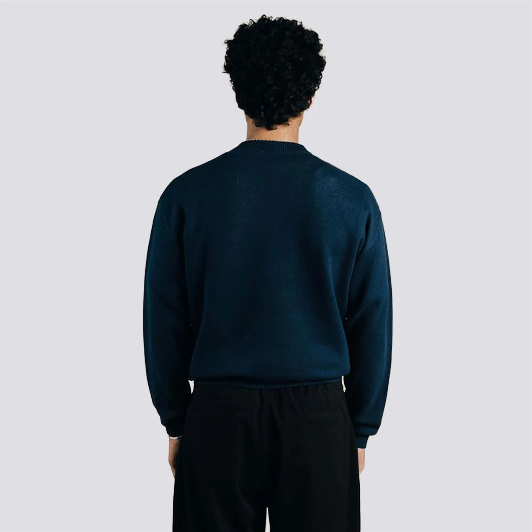Cade Knit Crew Sweater Navy - Image 3