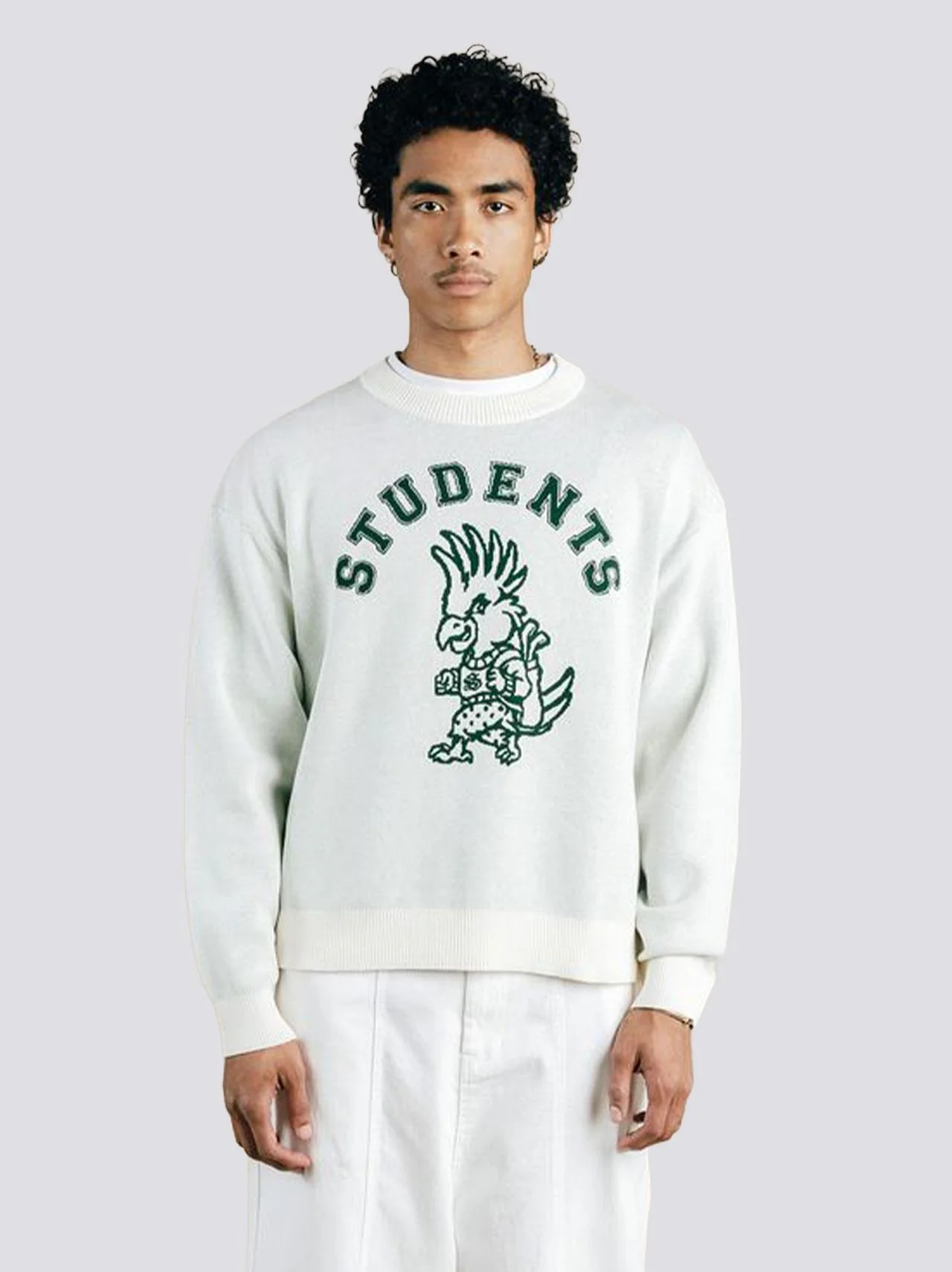 Chip Knit Crew Sweater Cream