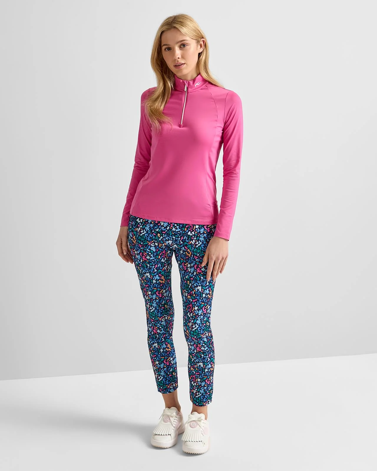 Collagen Half Zip Mid Layer Peony - Image 3