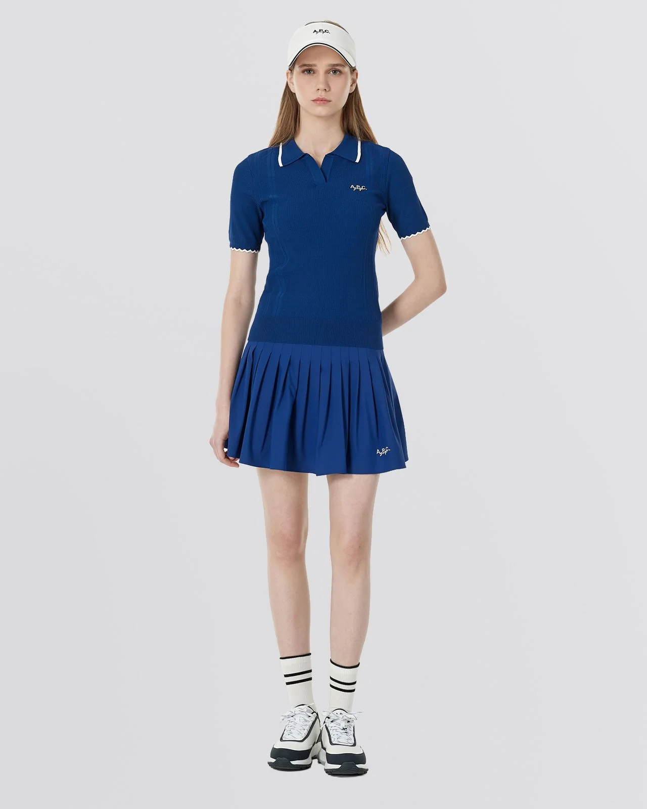 Elodie SS Sweater Polo Blue - Image 2