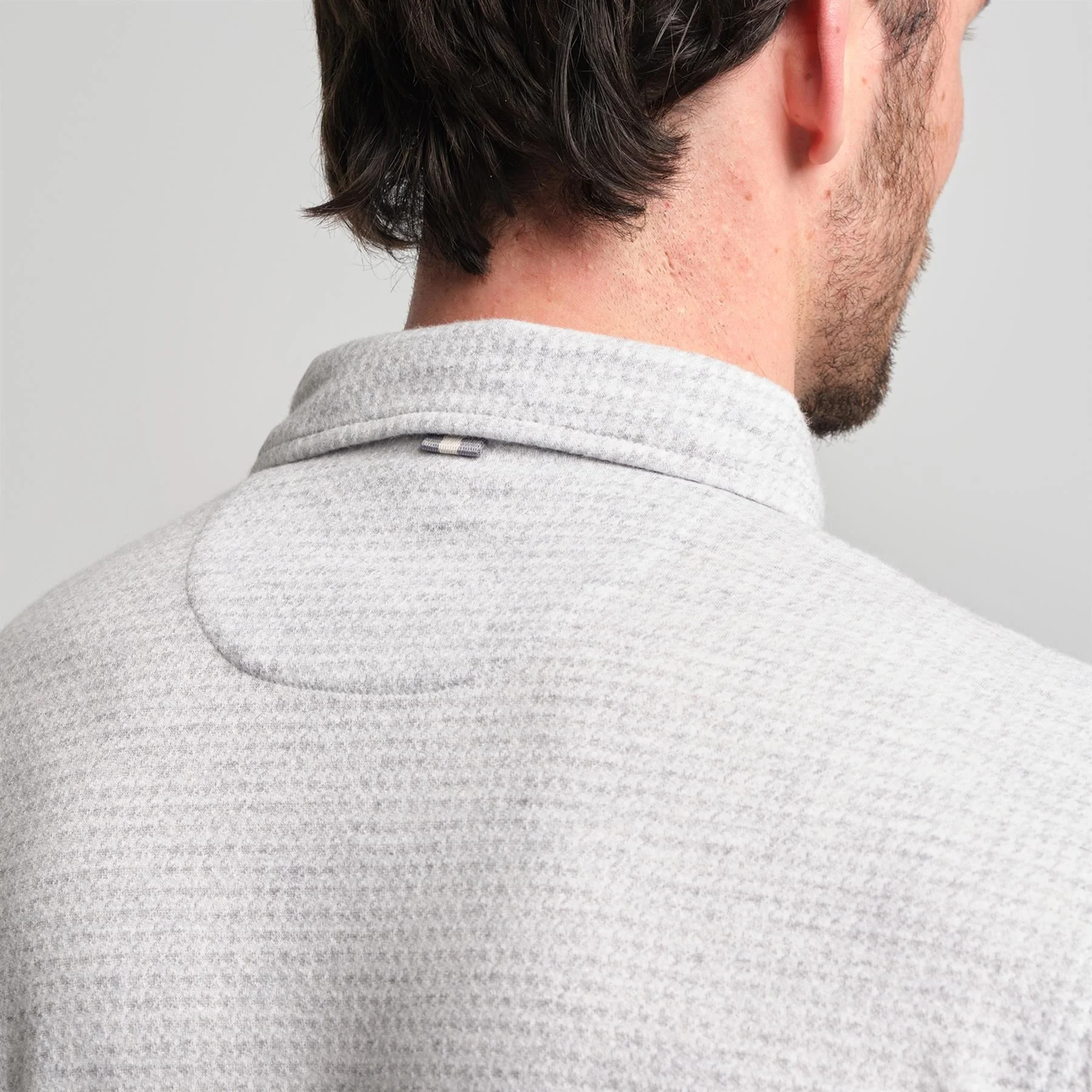 Fessenden Polo Light Grey Heather Houndstooth - Image 5