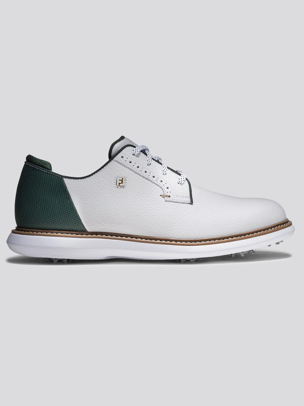 FJ Traditions Spiked Golf Shoes White/Green/Tan