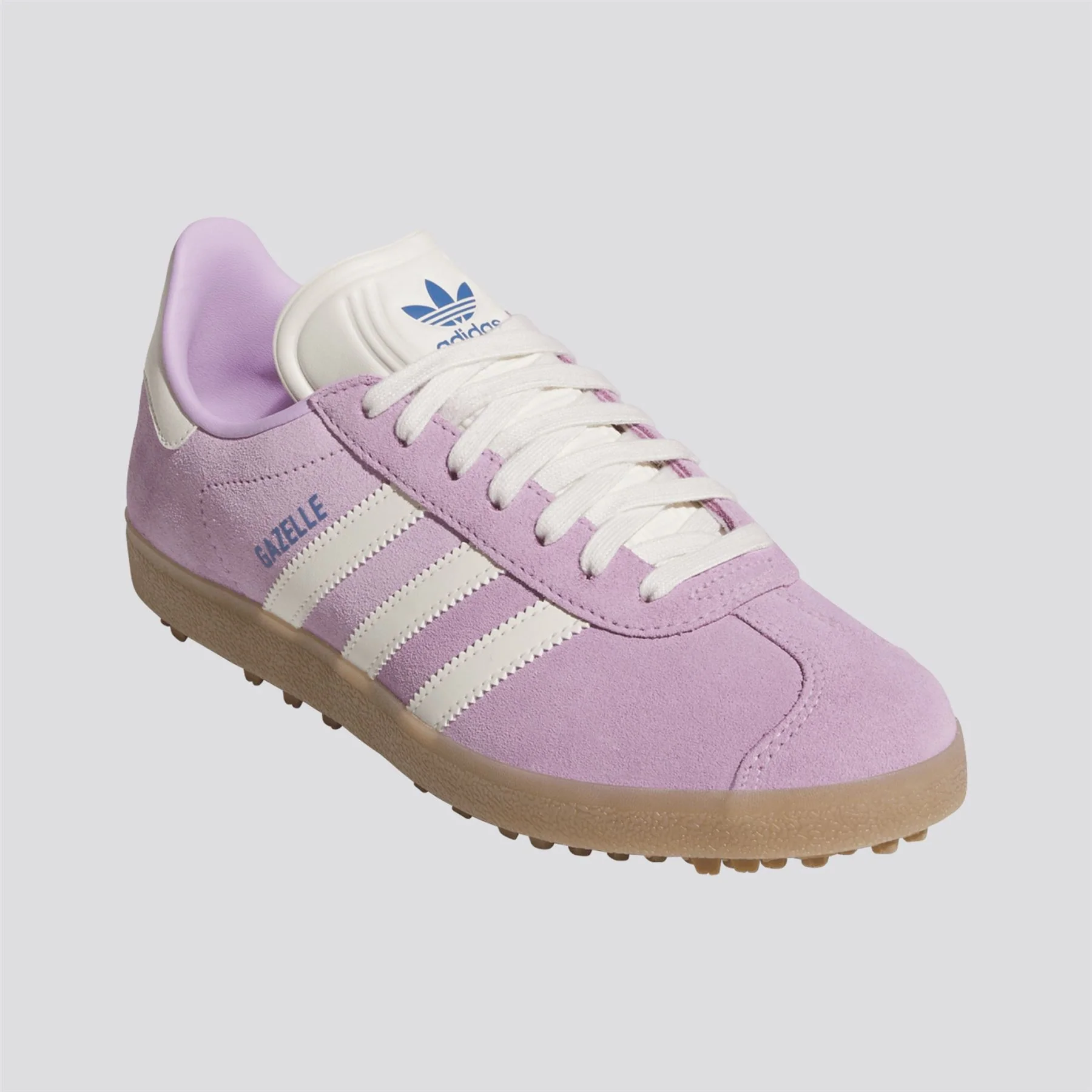 adidas Originals Gazelle Spikeless Golf Shoes Bliss Lilac/Chalk White/Bluebird - Image 4