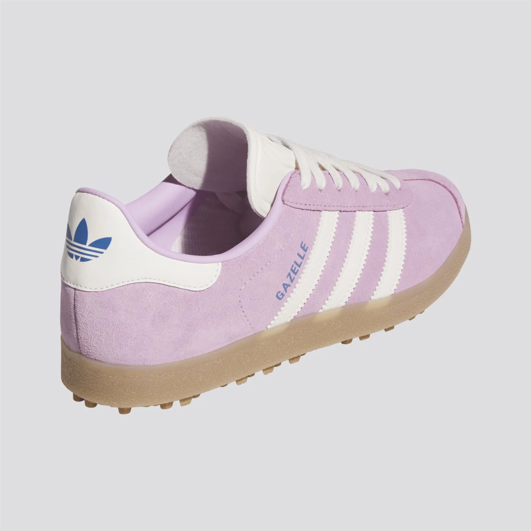 adidas Originals Gazelle Spikeless Golf Shoes Bliss Lilac/Chalk White/Bluebird - Image 5