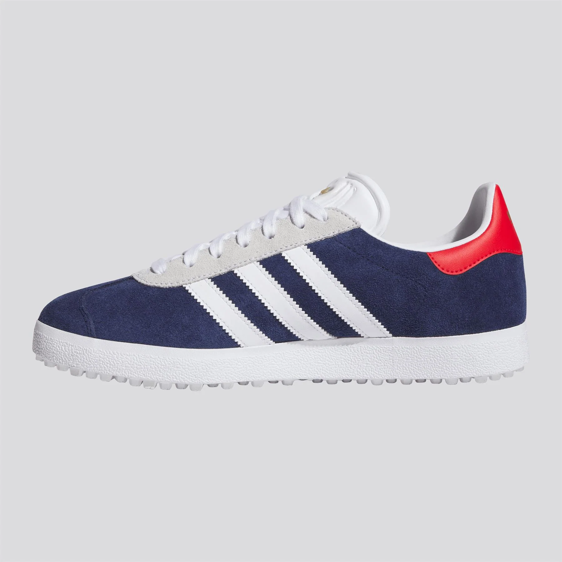 adidas Originals Gazelle Spikeless Golf Shoes Dark Blue/Footwear White/Pure Ruby - Image 4
