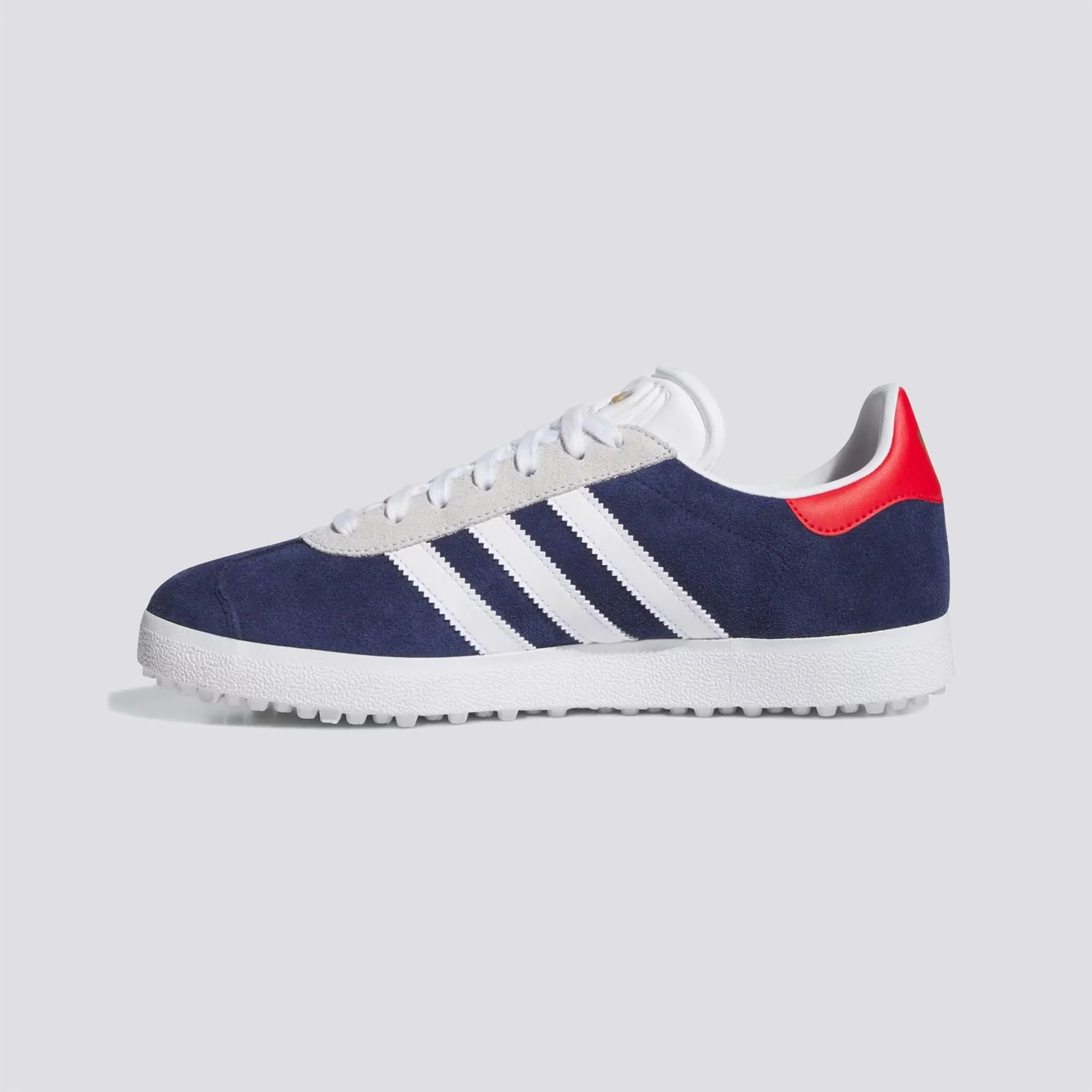 adidas Originals Gazelle Spikeless Golf Shoes Dark Blue/Footwear White/Pure Ruby - Image 6