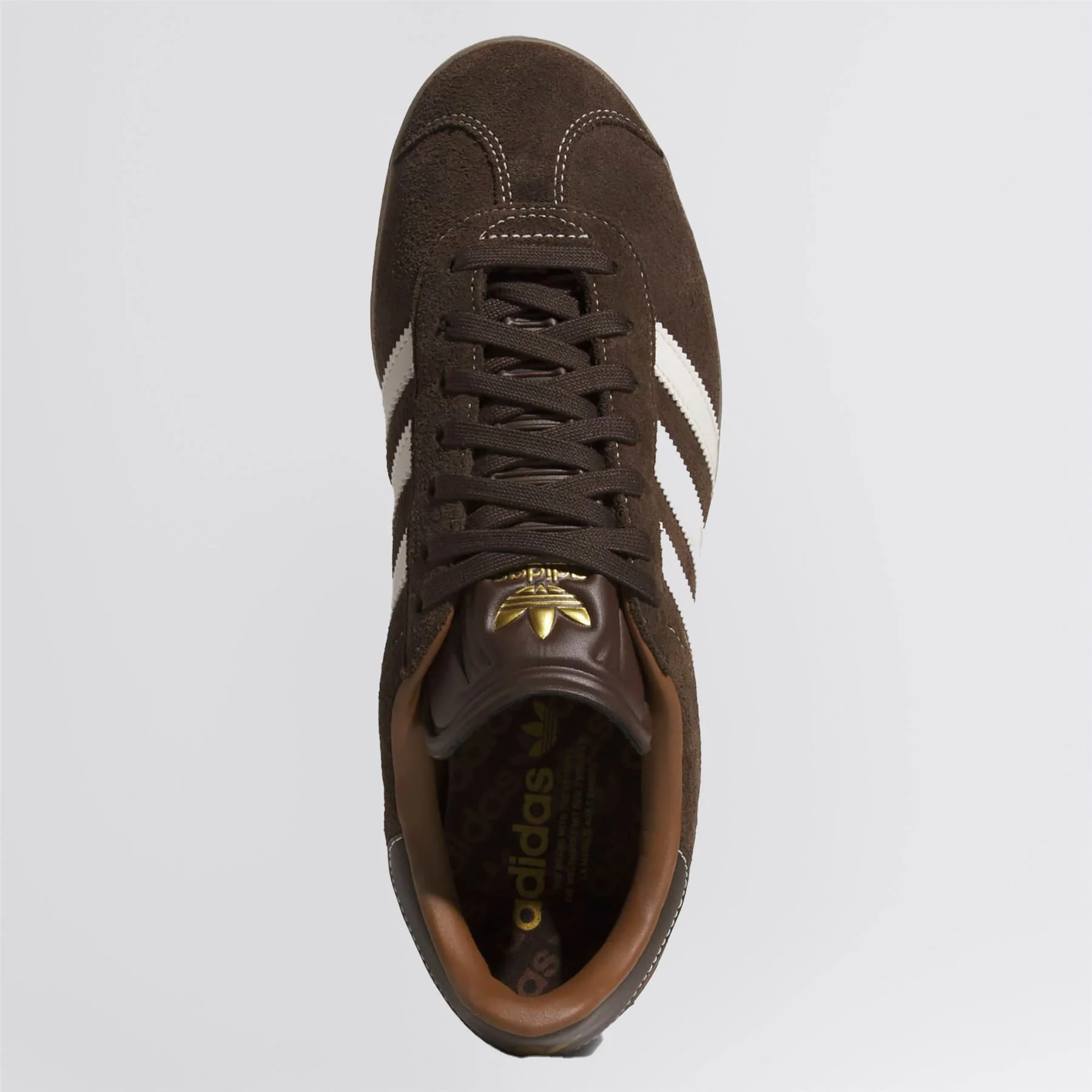 adidas Originals Gazelle Spikeless Golf Shoes Dark Brown/Chalk White - Image 6