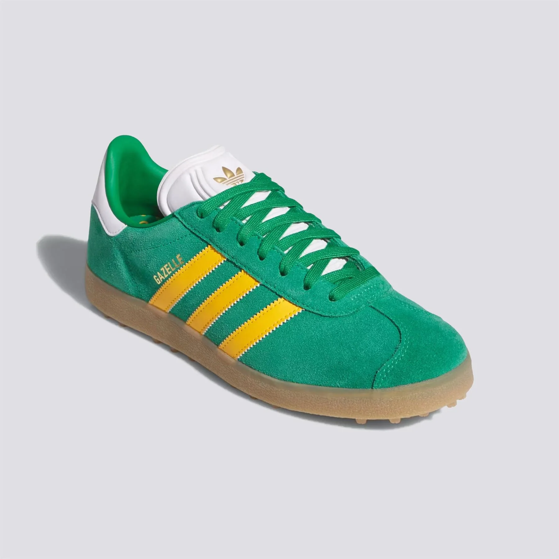 adidas Originals Gazelle Spikeless Golf Shoes Green/Crew Yellow/Footwear White - Image 4
