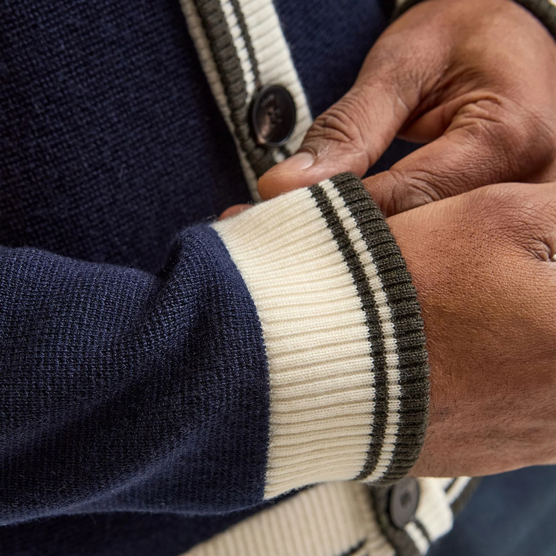 Golf Club Merino Wool Cardigan Navy - Image 8