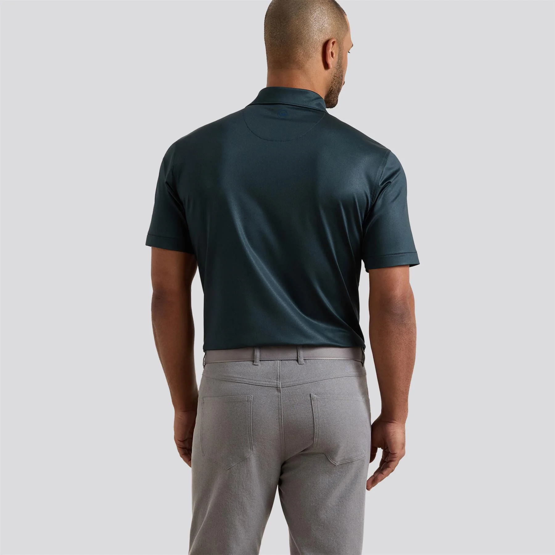 Herringbone Performance Jersey Polo Navy - Image 2