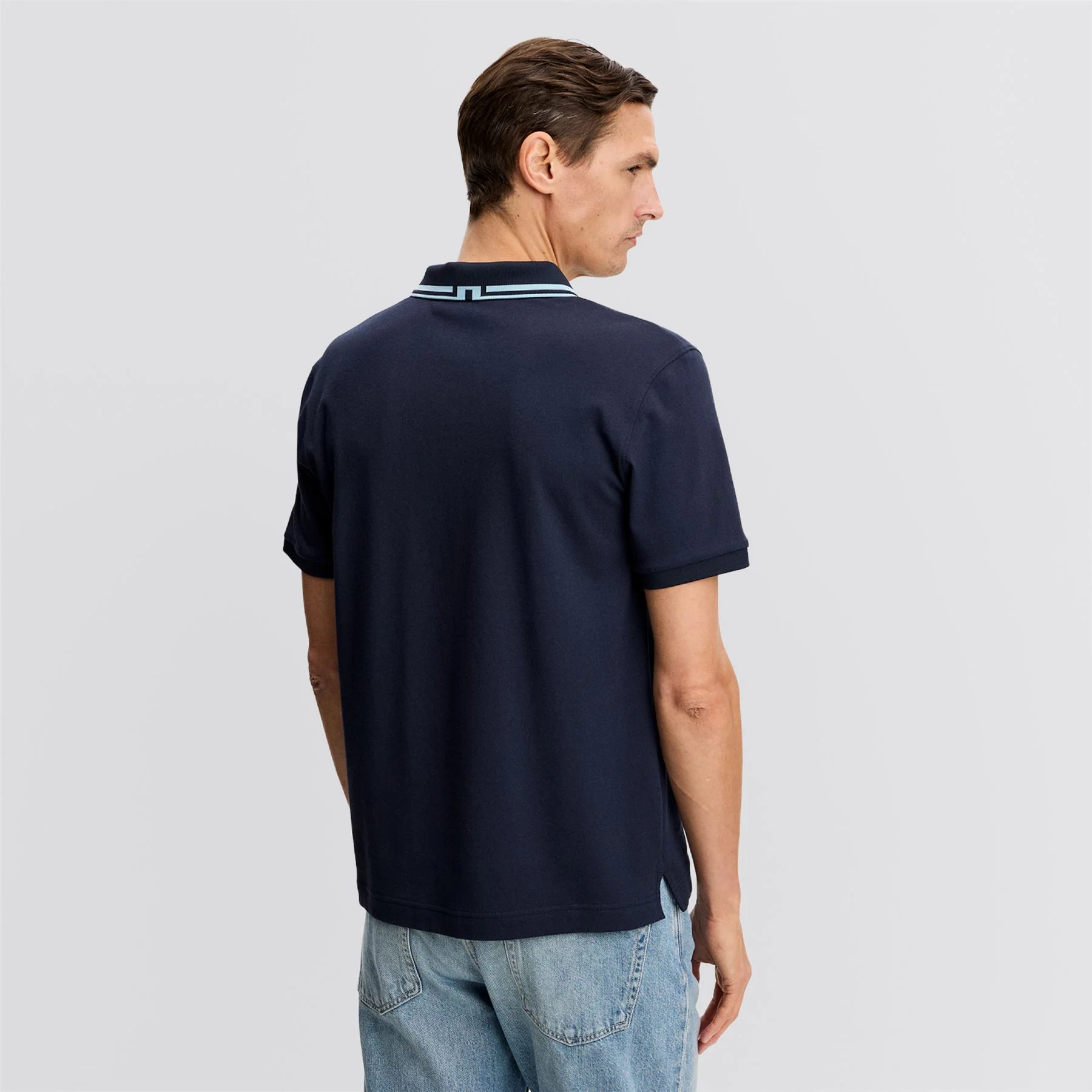 Joey Tipping Jacquard Rib Polo JL Navy - Image 2