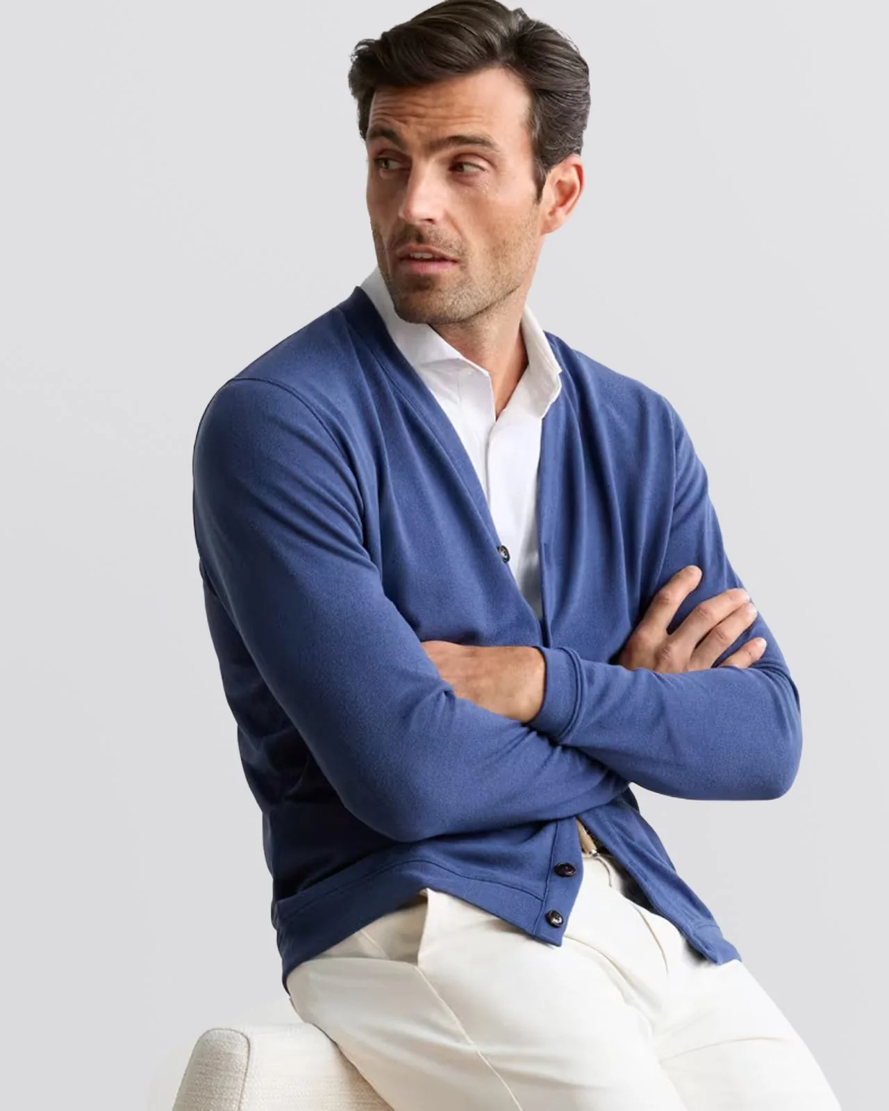 Latrobe Performance Button-Front Cardigan Navy