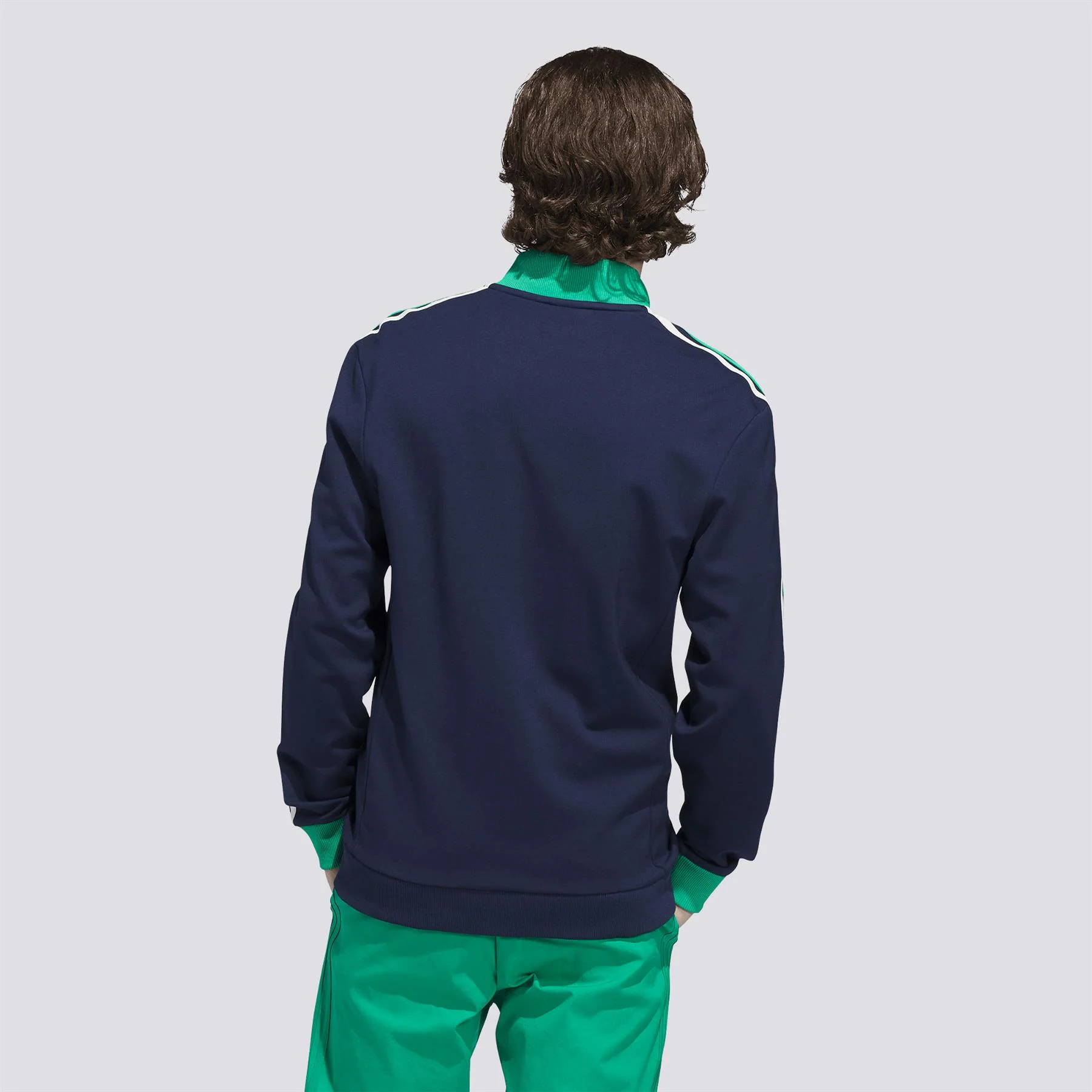 Originals 3-Stripe Quarter Zip Night Indigo/Court Green - Image 3
