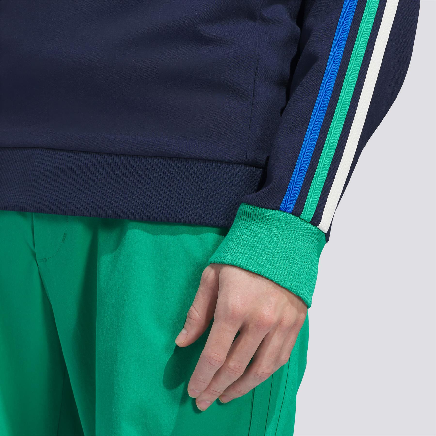 Originals 3-Stripe Quarter Zip Night Indigo/Court Green - Image 5