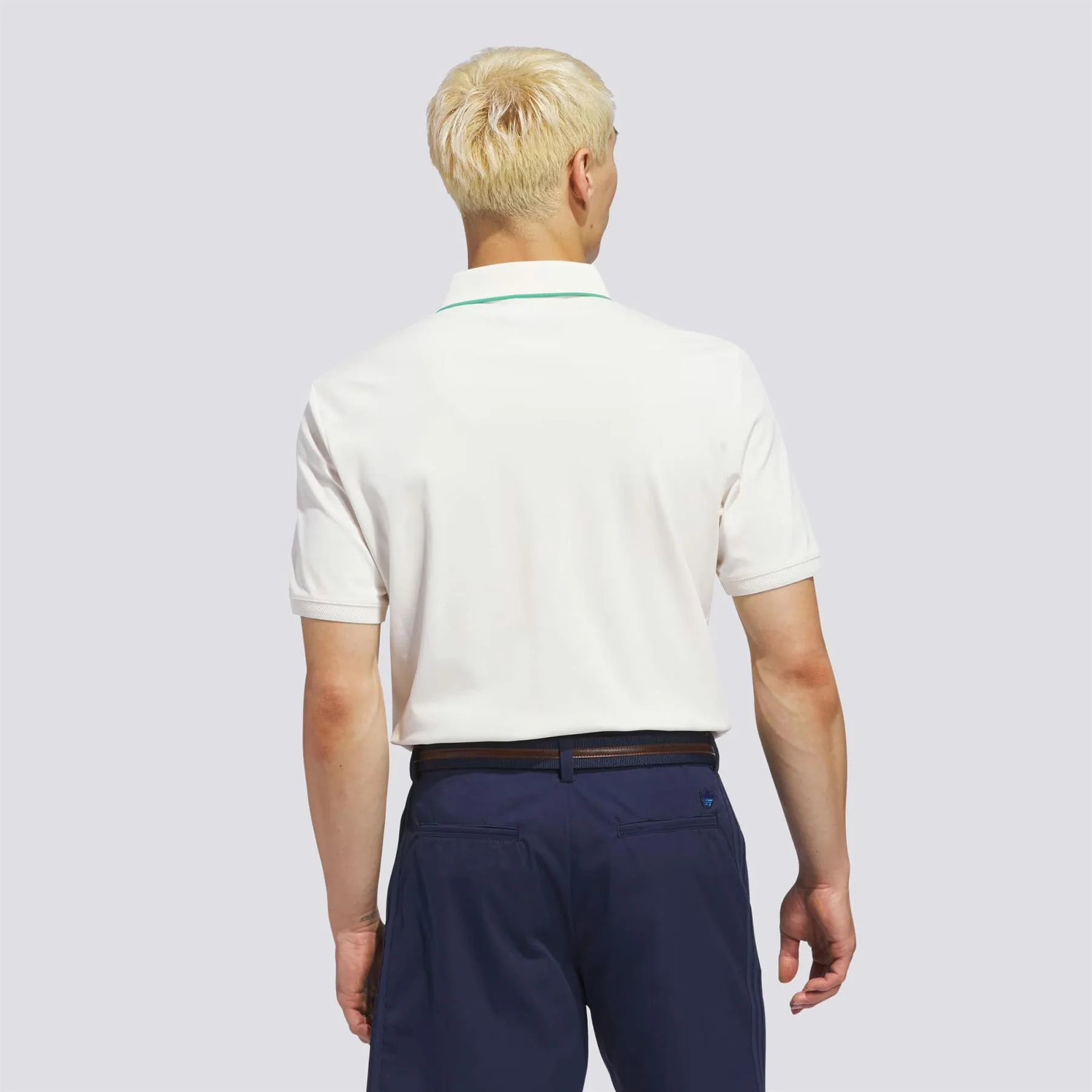 Originals Twistknit Trefoil Polo Chalk White/Court Green - Image 3