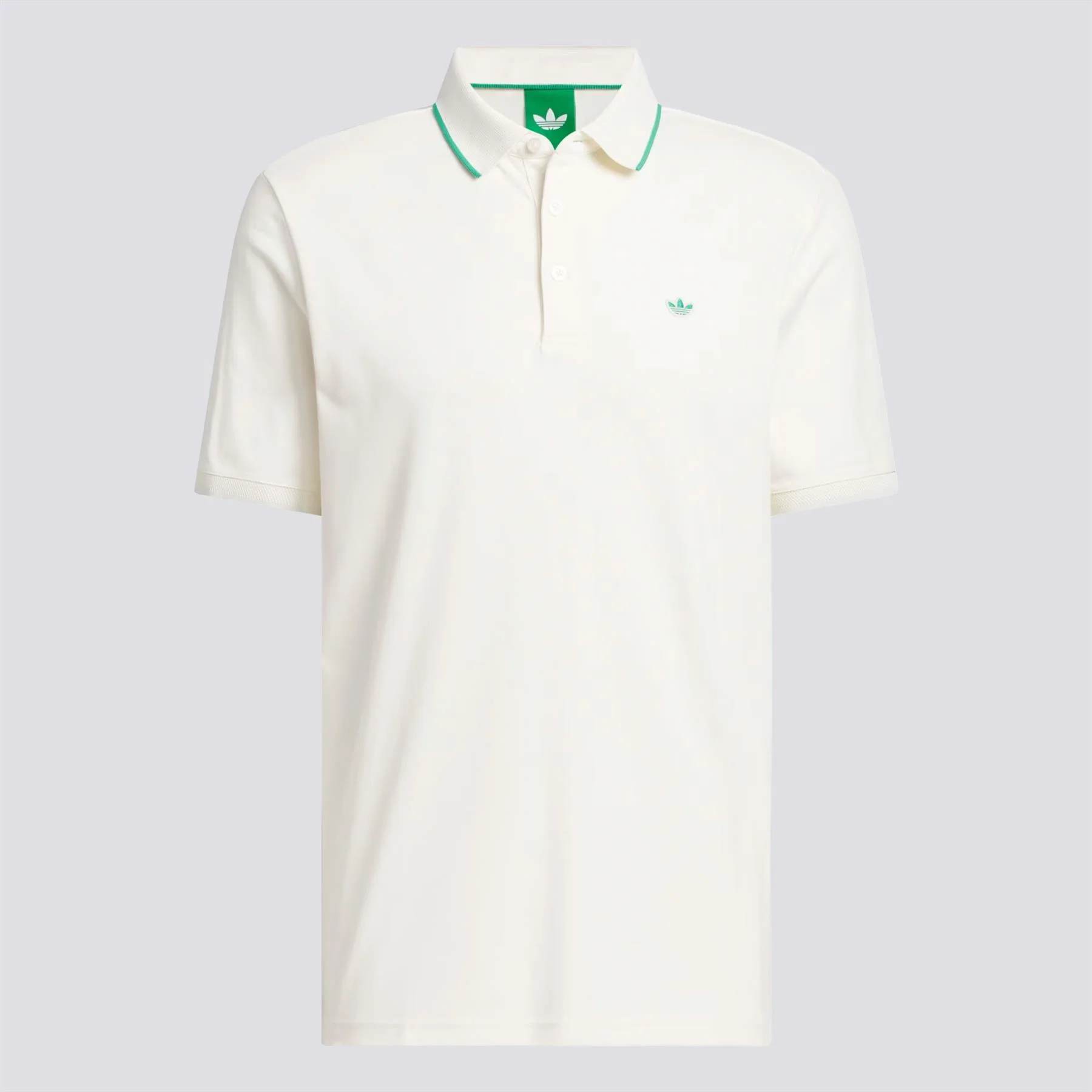 Originals Twistknit Trefoil Polo Chalk White/Court Green - Image 6