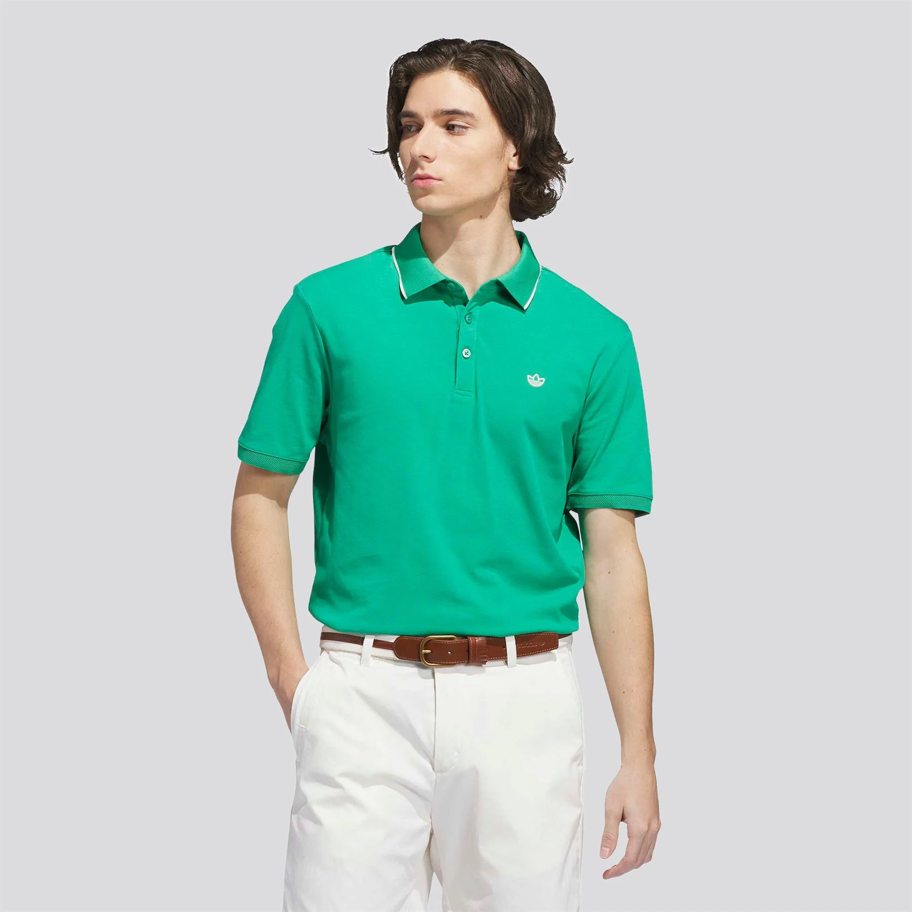 Originals Twistknit Trefoil Polo Court Green