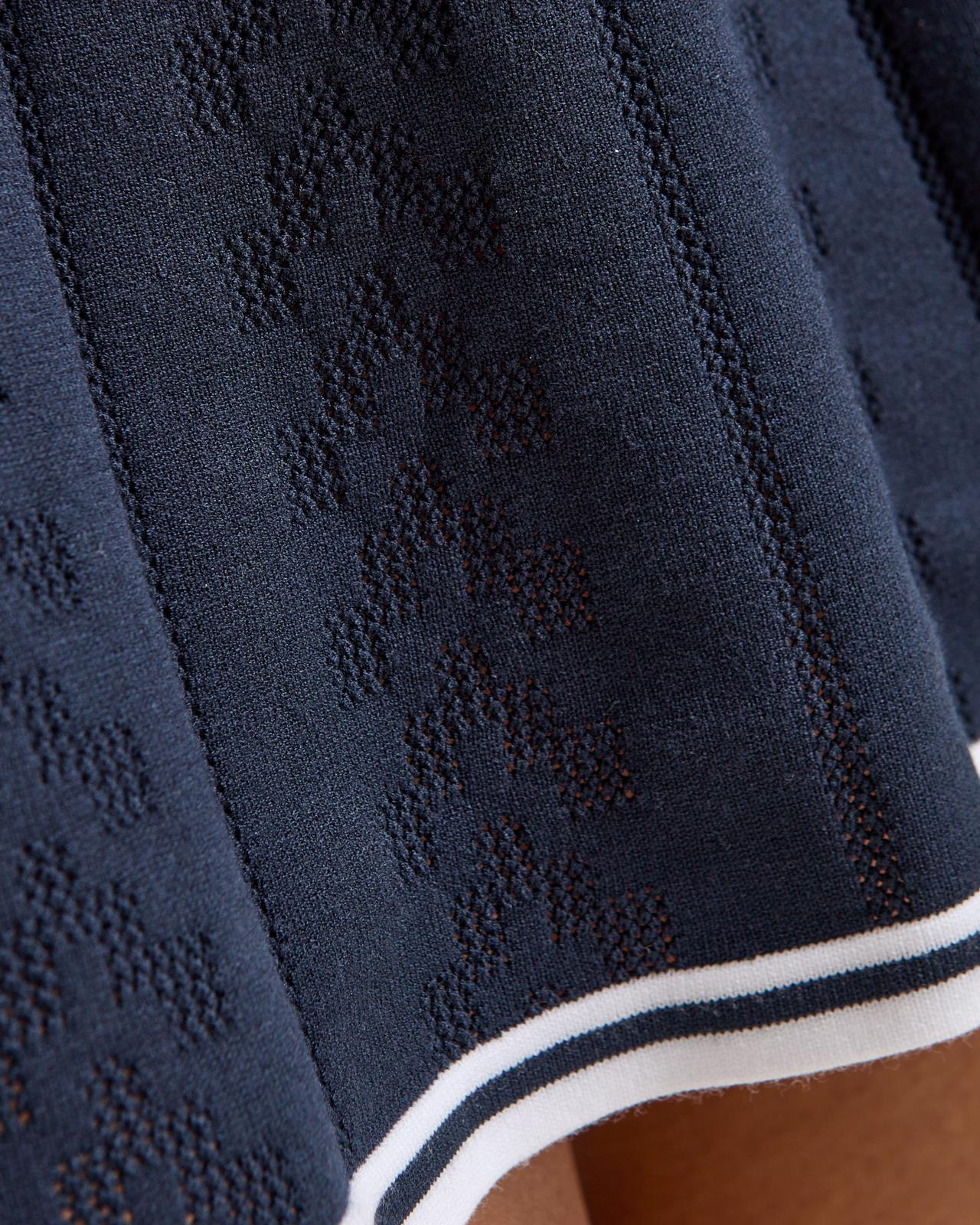 Pamela Pointelle Knitted Skirt JL Navy - Image 5