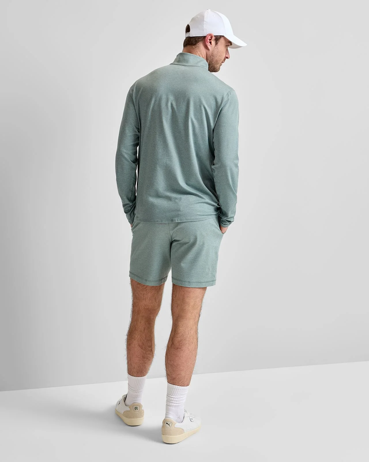 Ponto Half-Zip Mock Neck Misty Blue Heather - Image 4