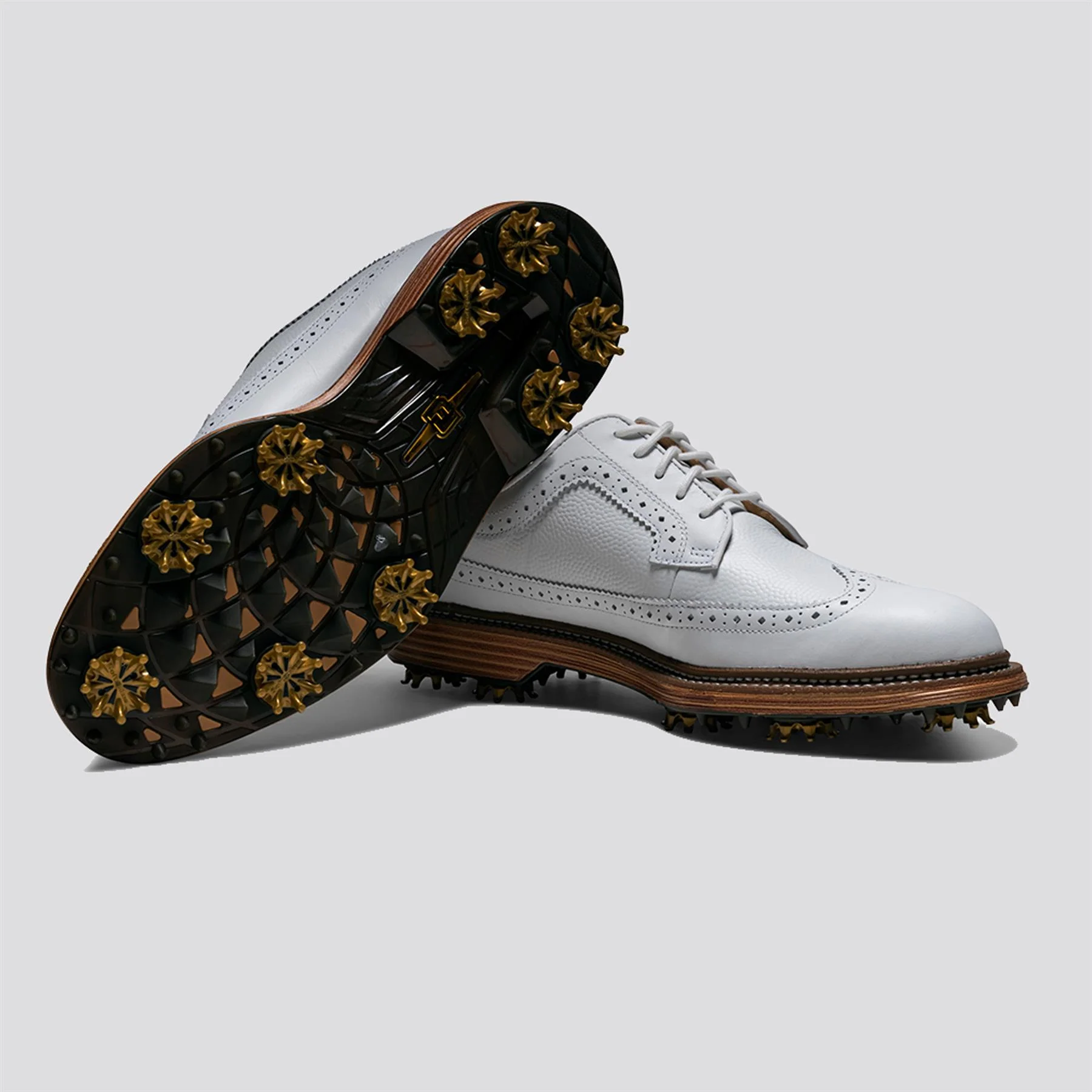 Premiere Series Marquis Spiked Golf Shoes White/Brown - Image 4