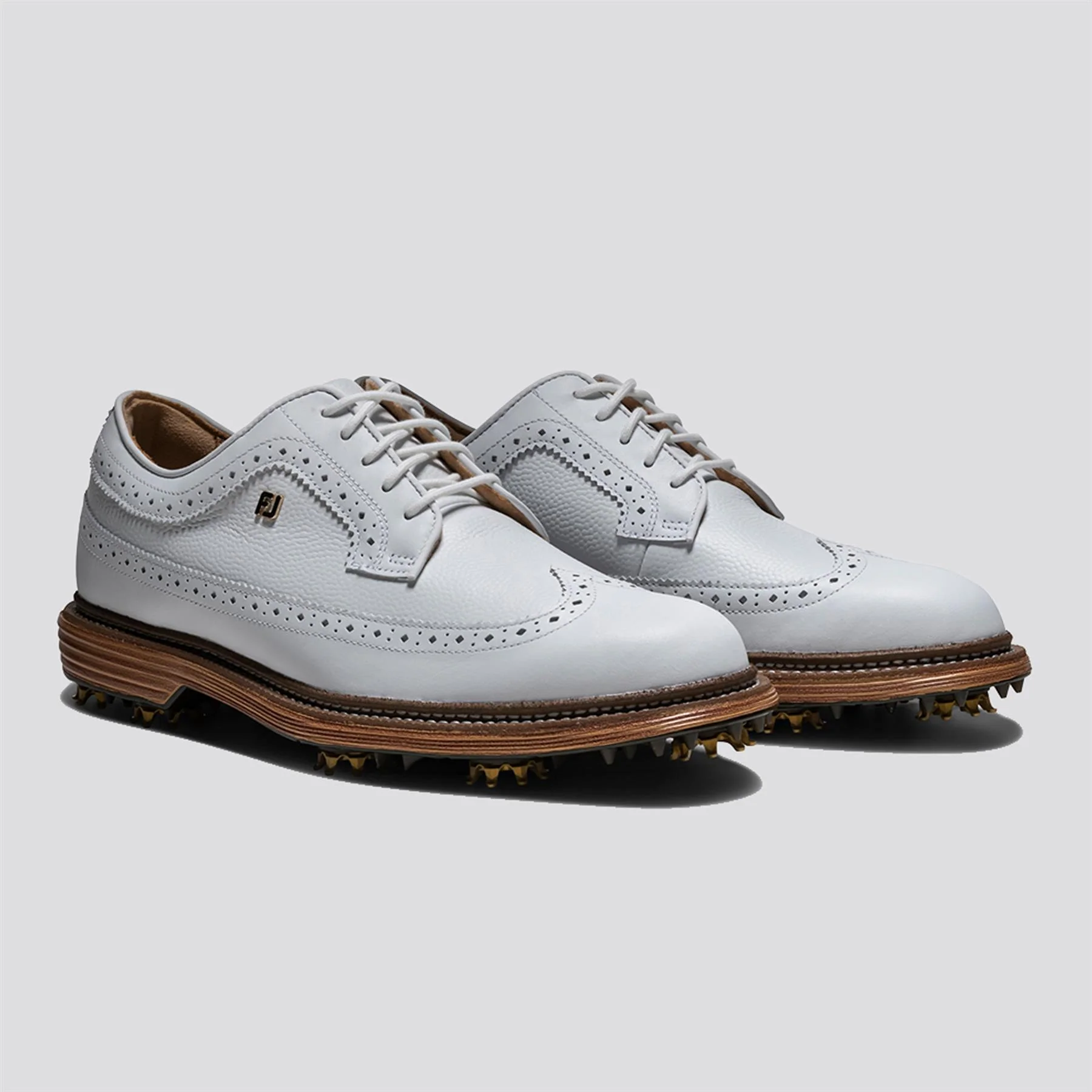 Premiere Series Marquis Spiked Golf Shoes White/Brown - Image 5