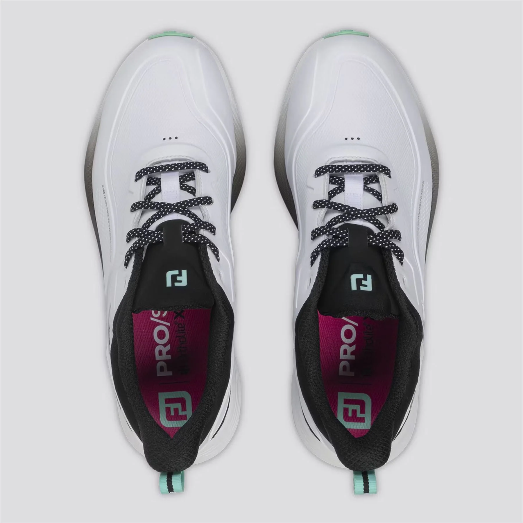 Pro Spikeless Golf Shoes White/Black/Teal - Image 5