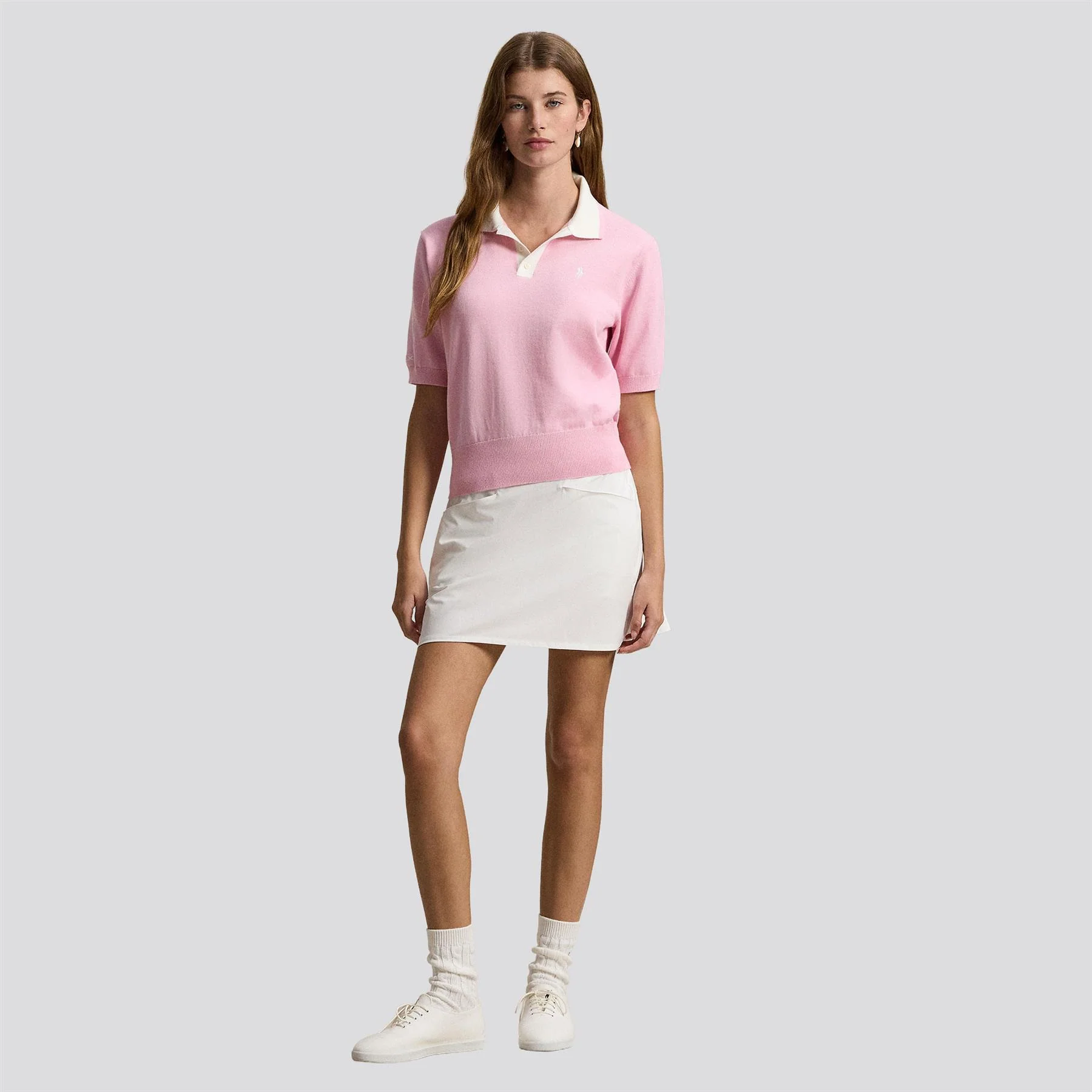 RLX Cotton Blend Sweater Polo Light Pink/White Splash - Image 2