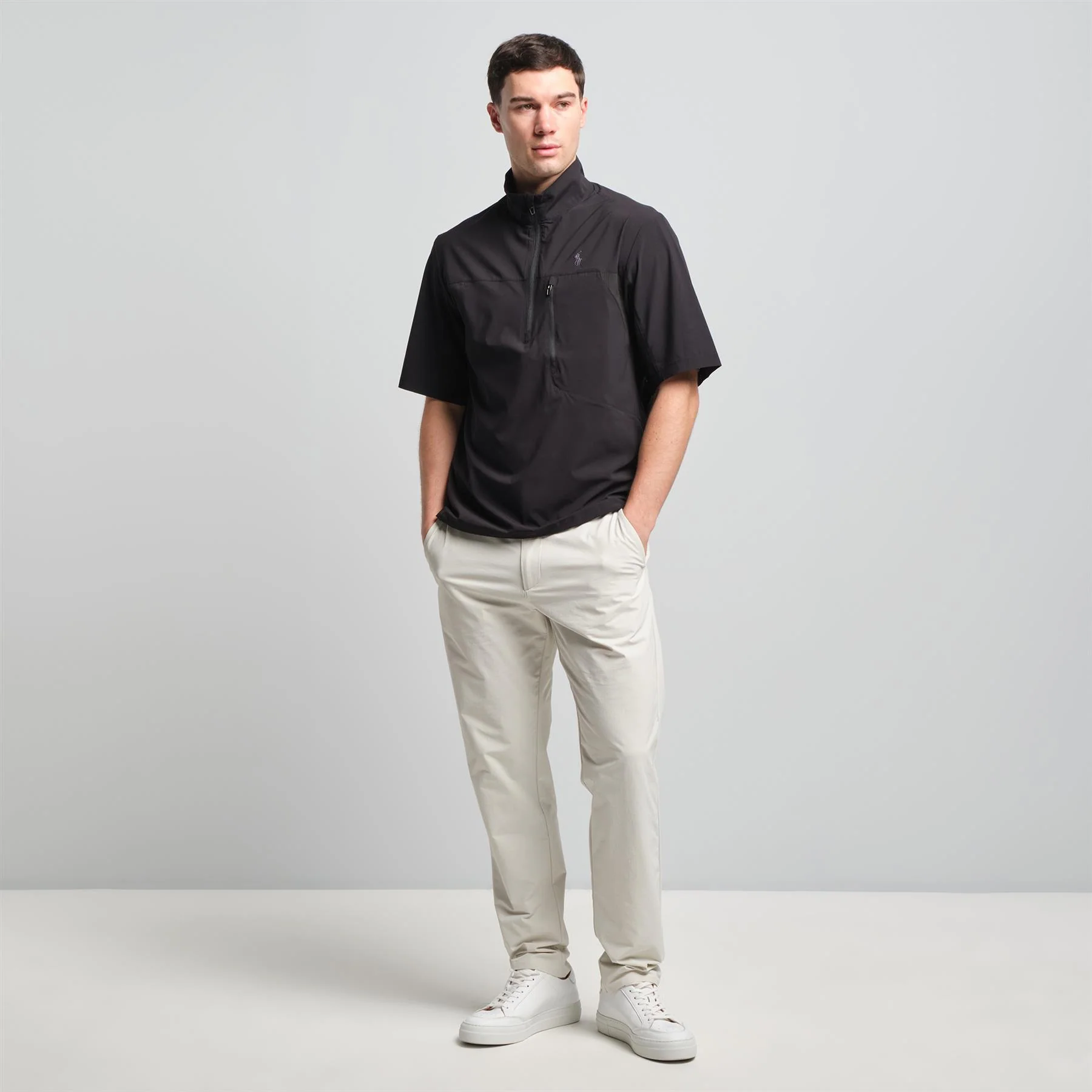 RLX Packable SS Half Zip Pullover Jacket Polo Black - Image 3