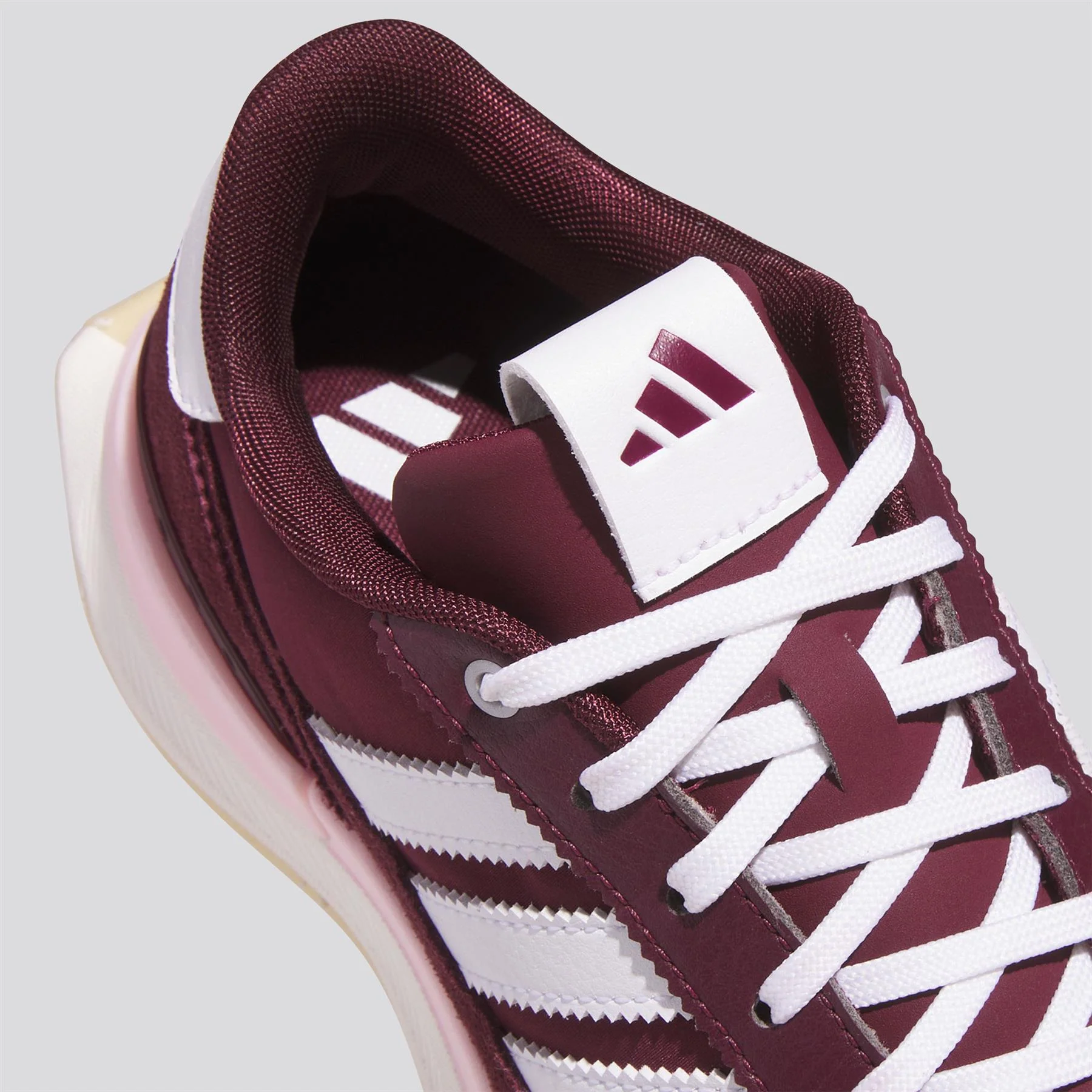 S2G 26 Textile Spikeless Golf Shoes Maroon/Footwear White/Clear Pink - Image 7