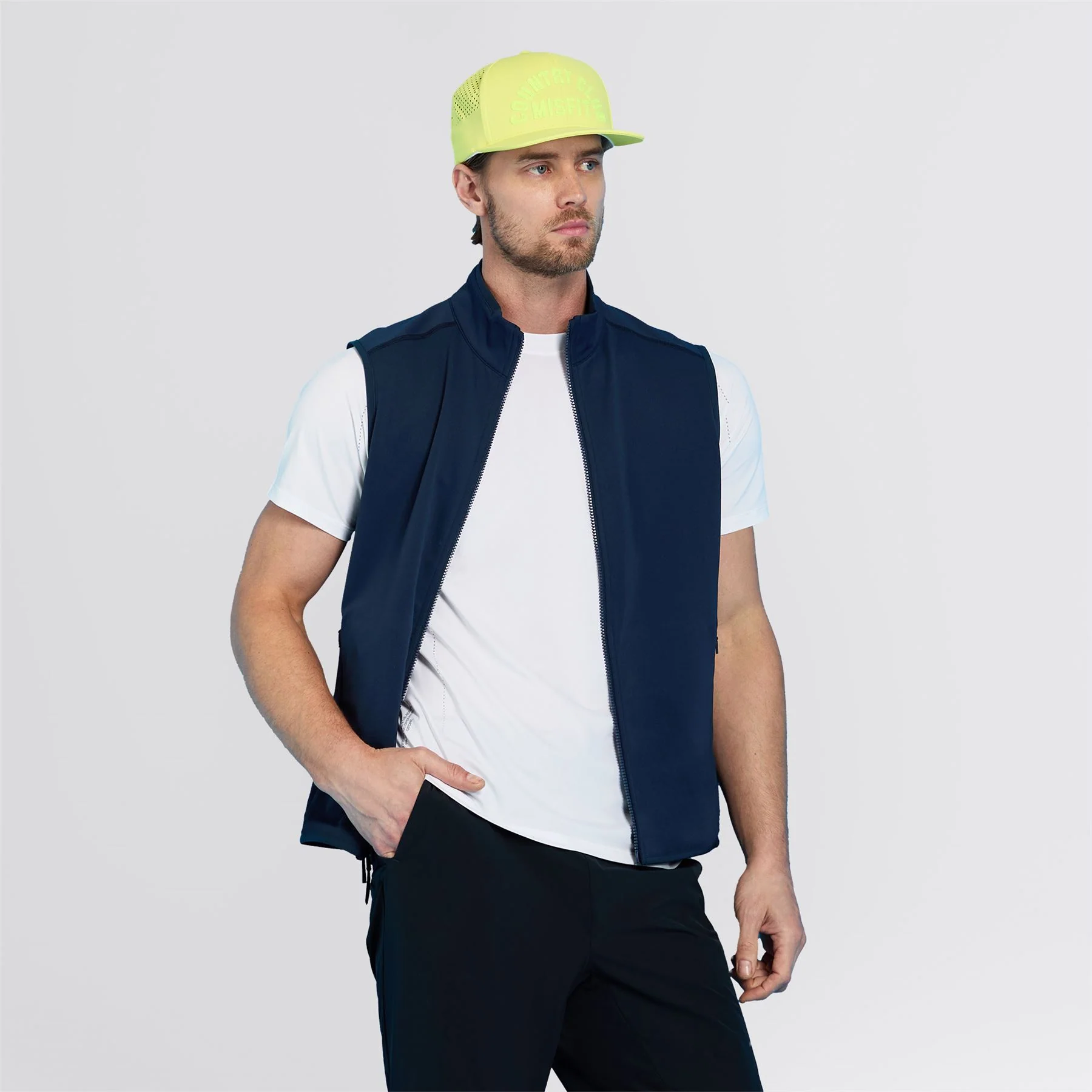 Tech French Terry Fill Zip Gilet Twilight - Image 5
