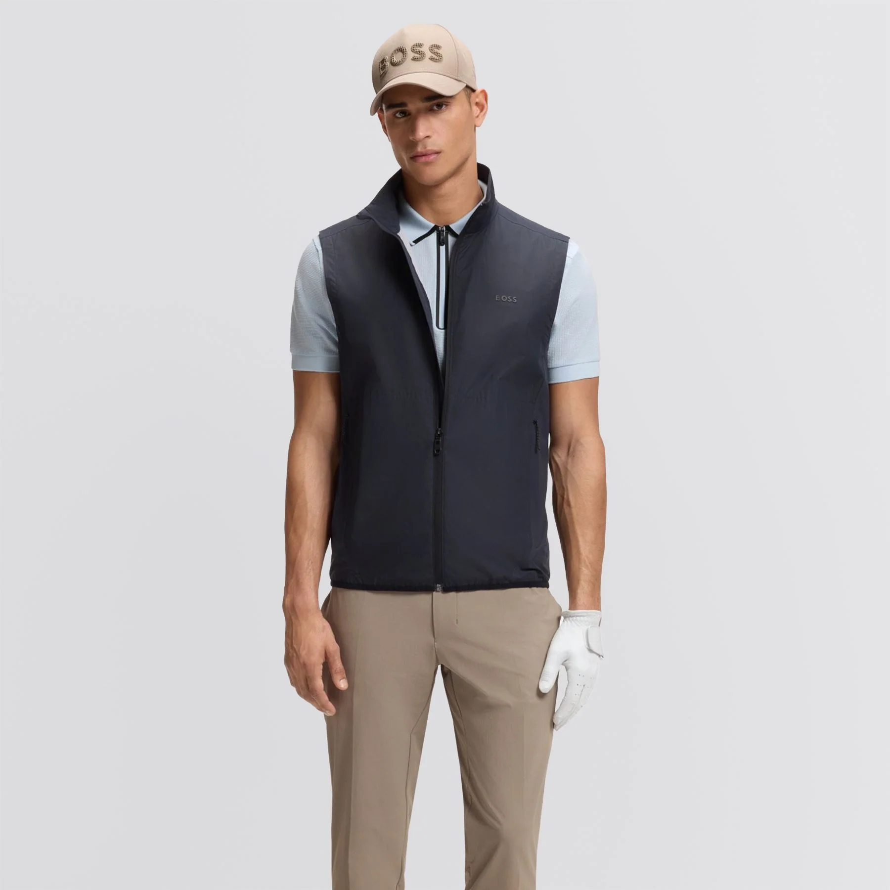 Terrace Zip Polo Open Blue - Image 3