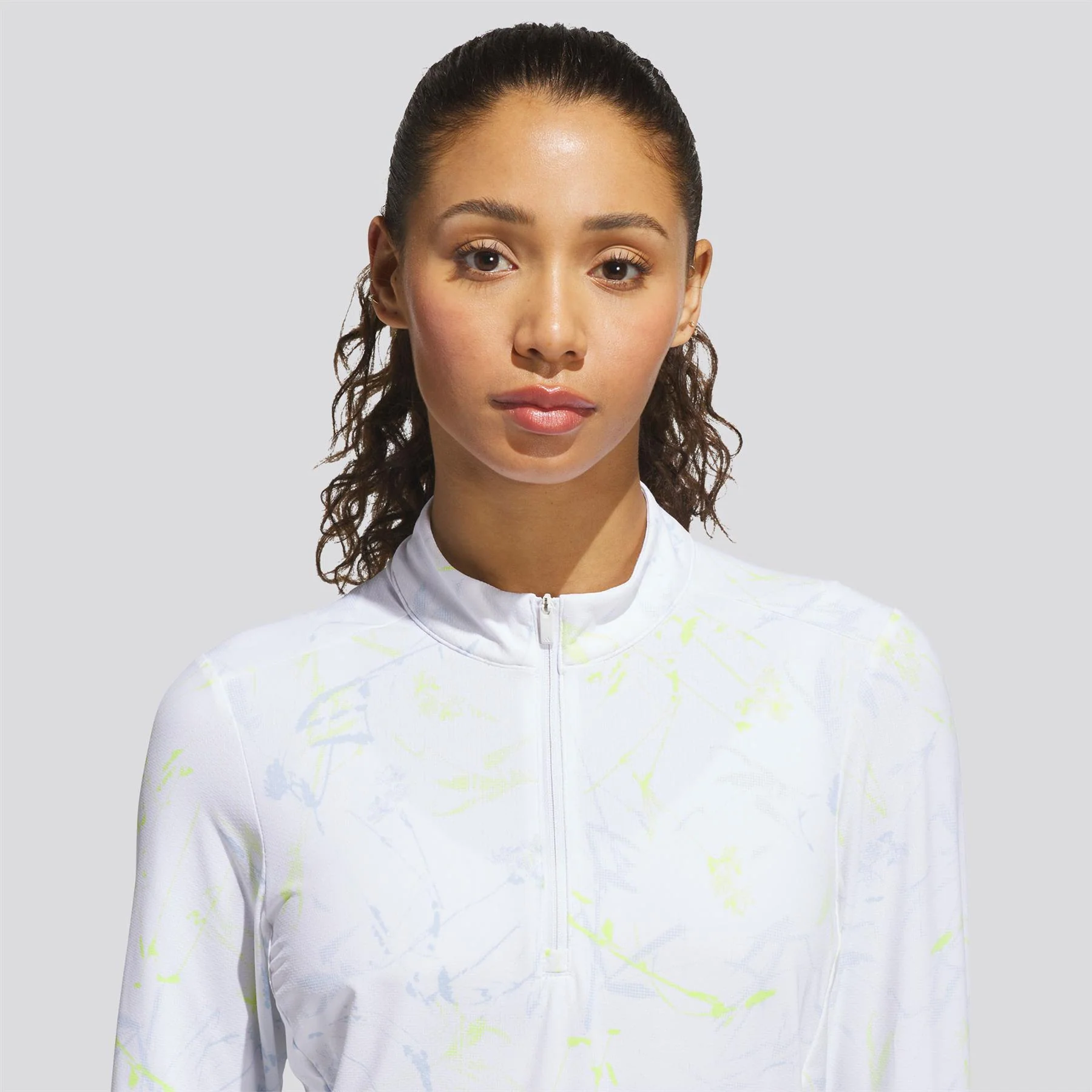 Ultiamte365 Cool Feeling Printed Quarter Zip Mock Neck Frozen Lemon - Image 4
