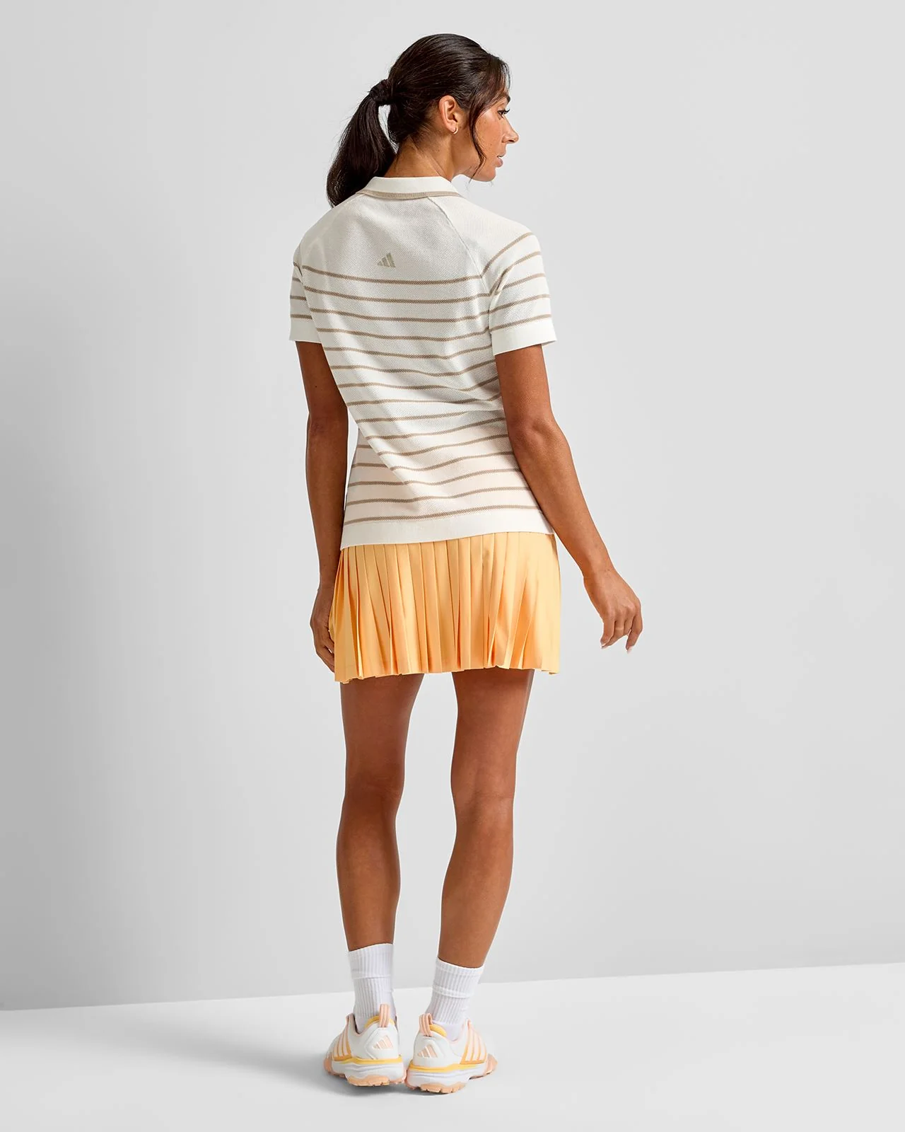 Ultimate365 5+ Stripe Knit Polo White - Image 4