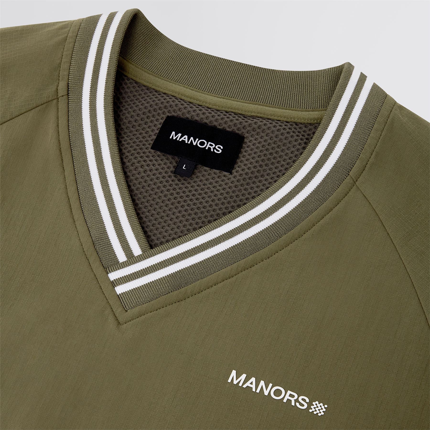 V-Neck Pullover Windbreaker Dark Olive - Image 7
